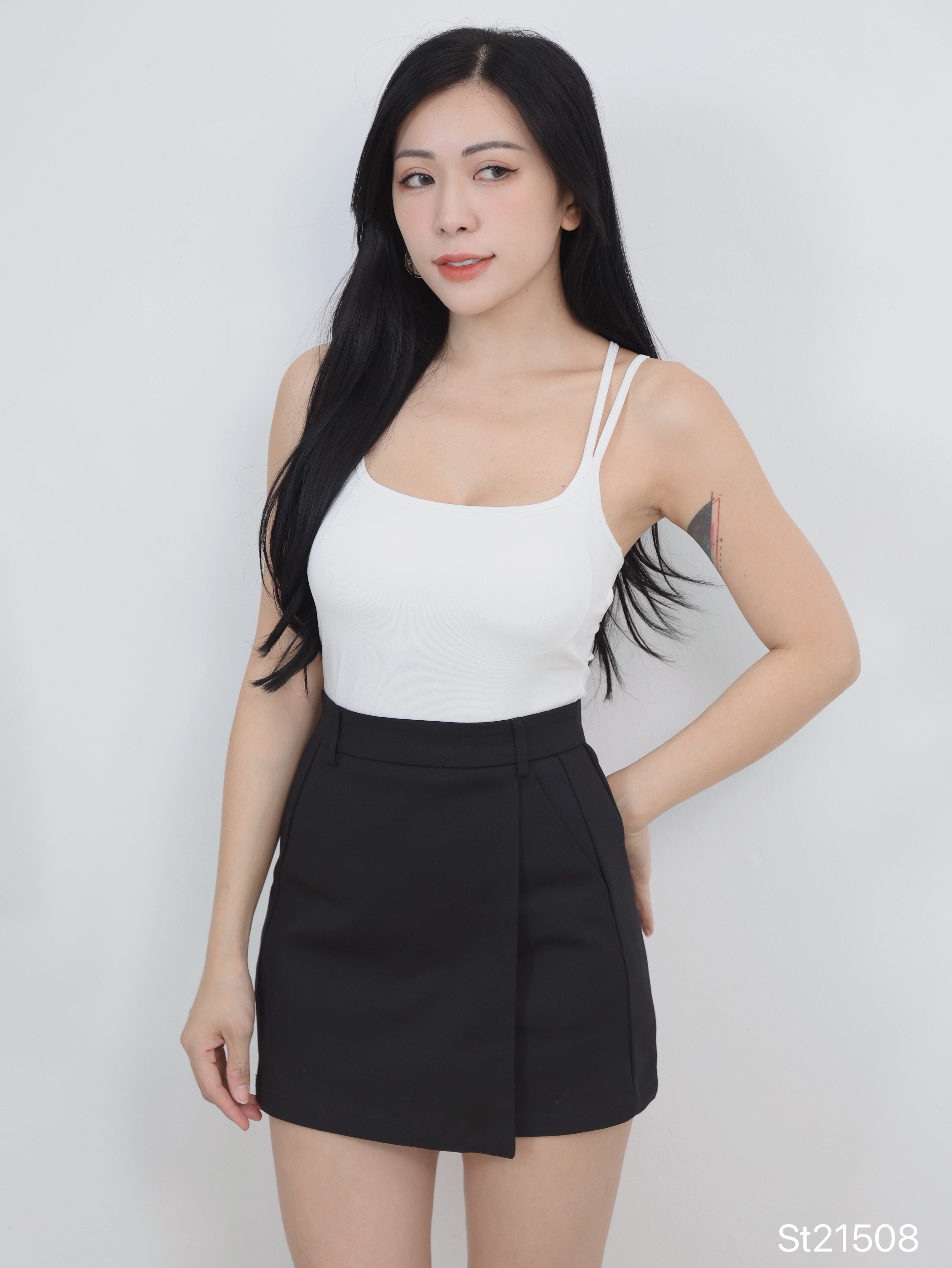 韩系包臀显瘦A字高腰裤裙 (ST21508)