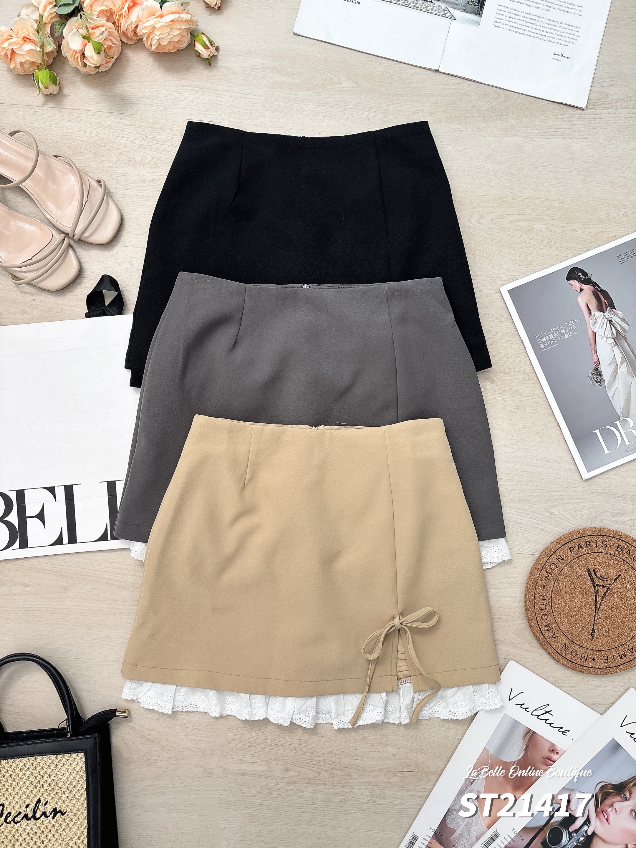【LBP独家】韩系甜美风拼接款裤裙 (ST21417)