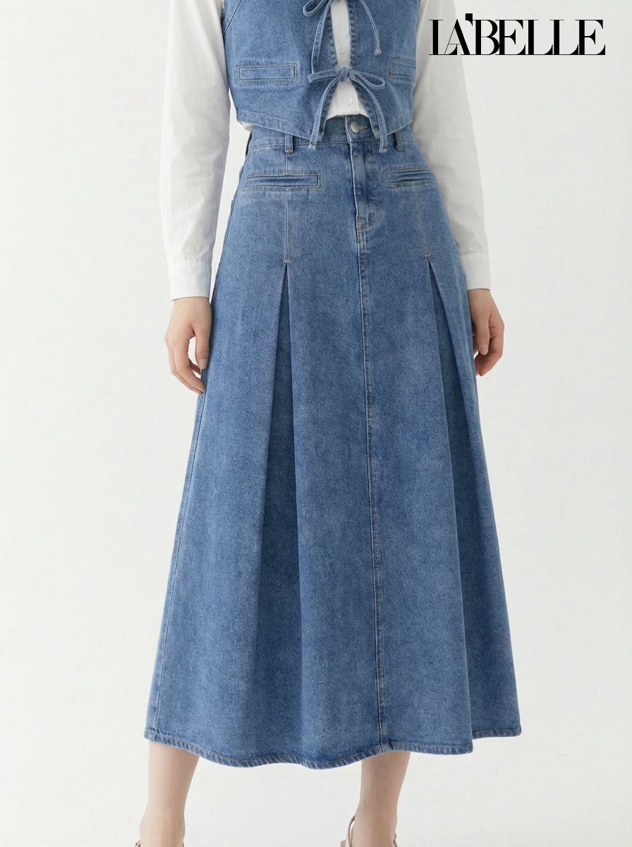 复古酷风牛仔两件套 (ST21603)