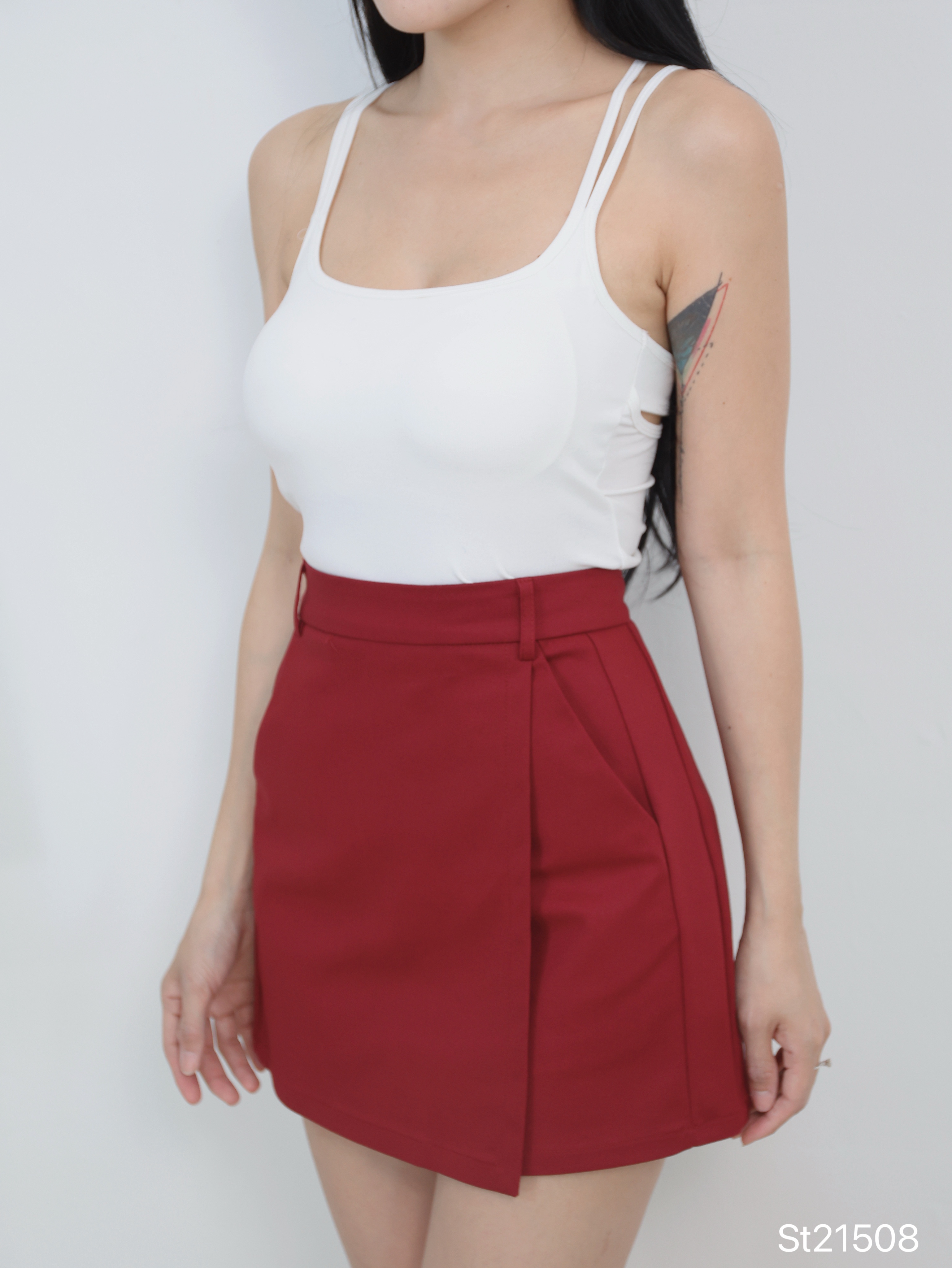 韩系包臀显瘦A字高腰裤裙 (ST21508)