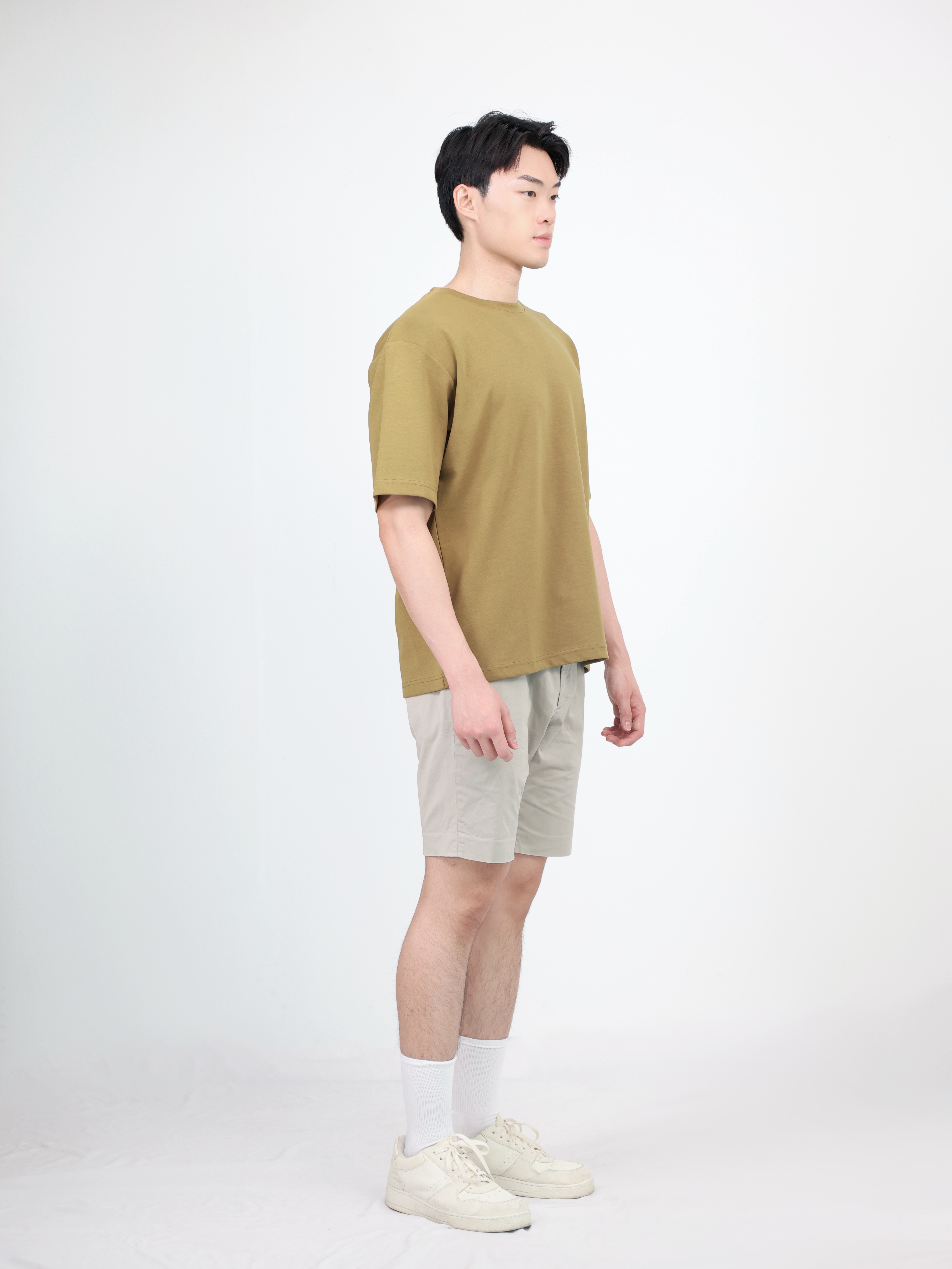 【STICKMEN】舒适圆领宽松OverSize上衣（SM100101 OLIVE）