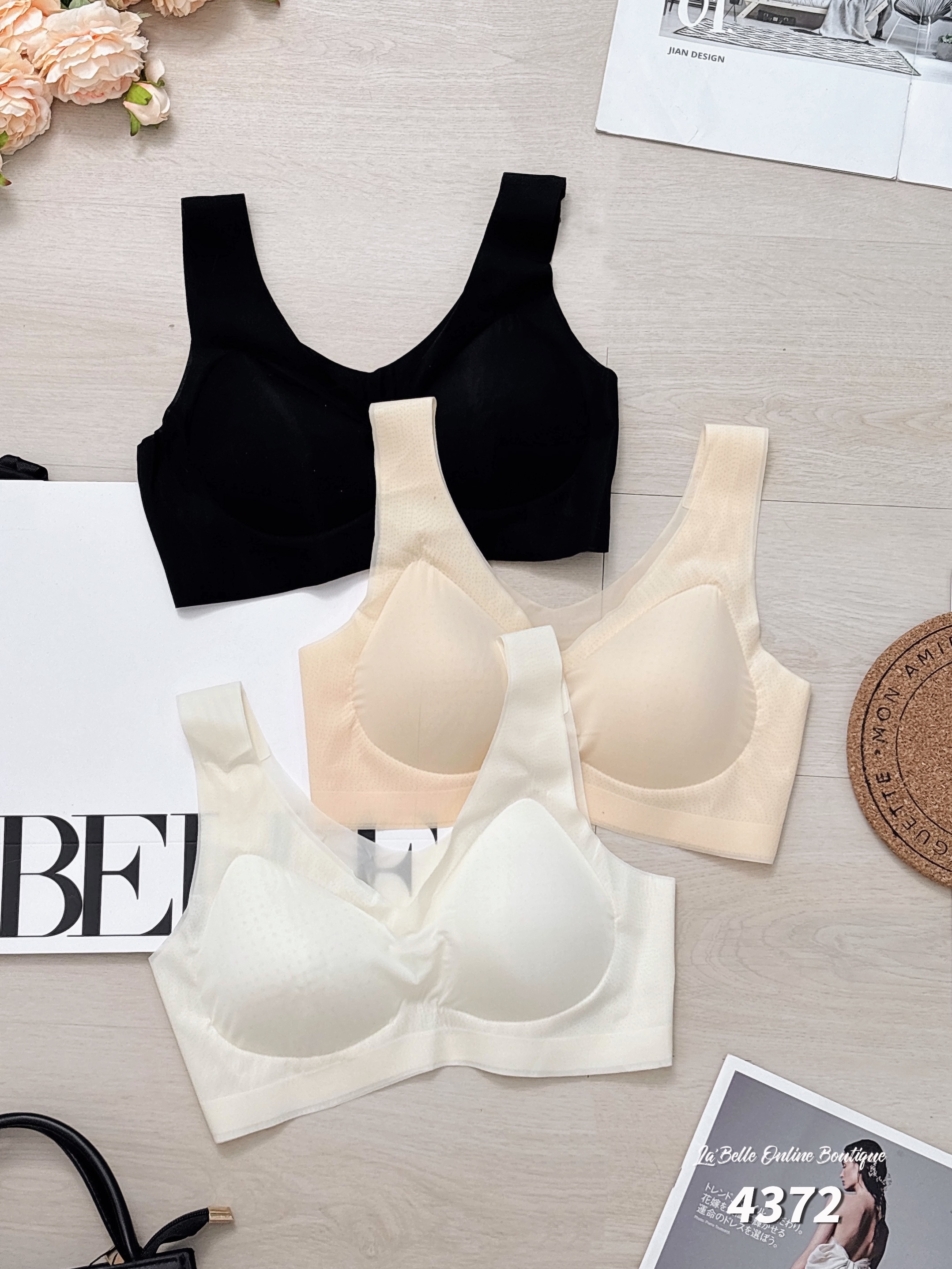 轻薄无扣无痕凉感V领文胸 (4372)