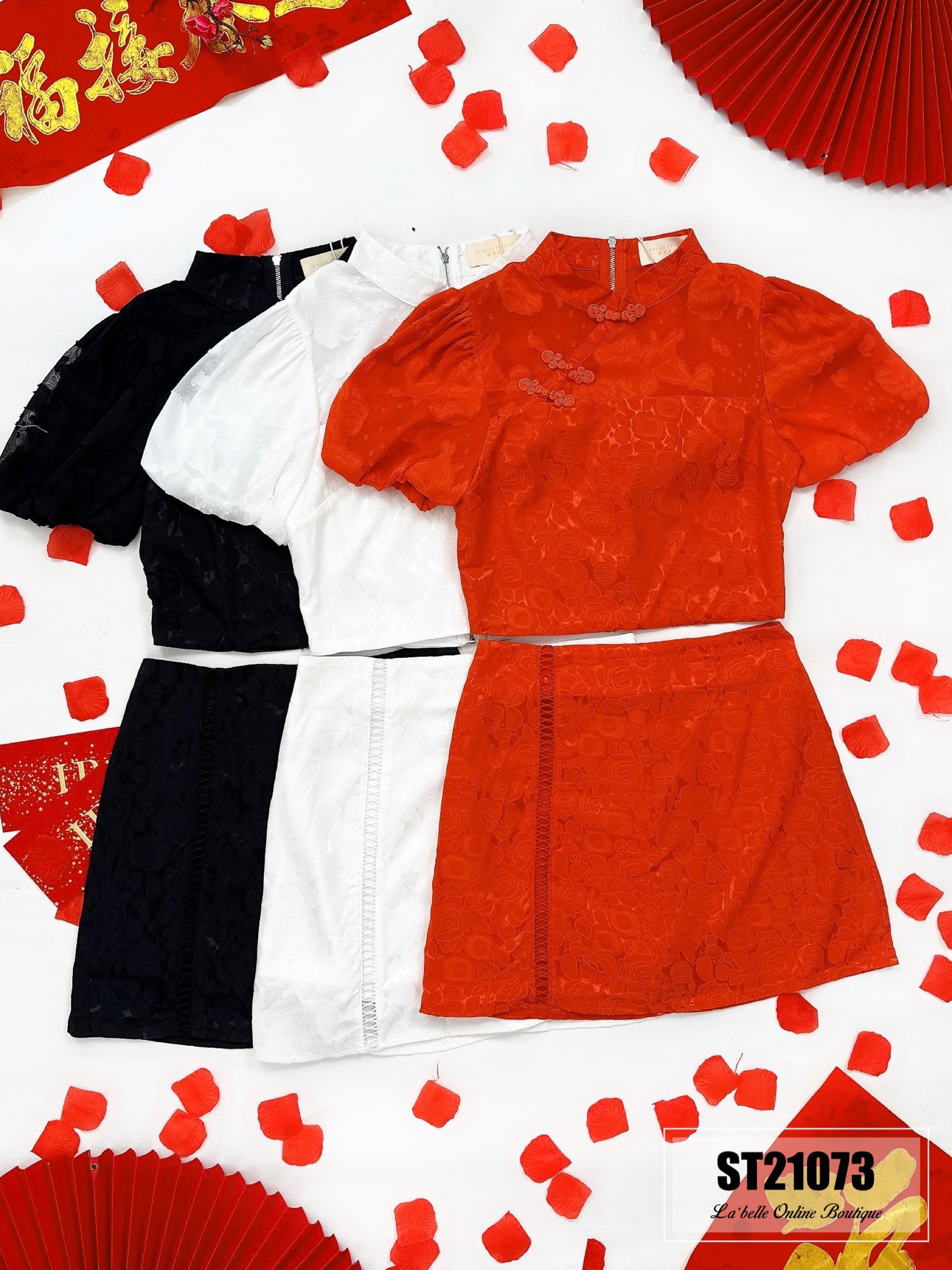 【LBP GXFC 独家新年系列】高级感改良版旗袍两件套 (ST21073)-La'Belle Fashion Boutique Sdn Bhd