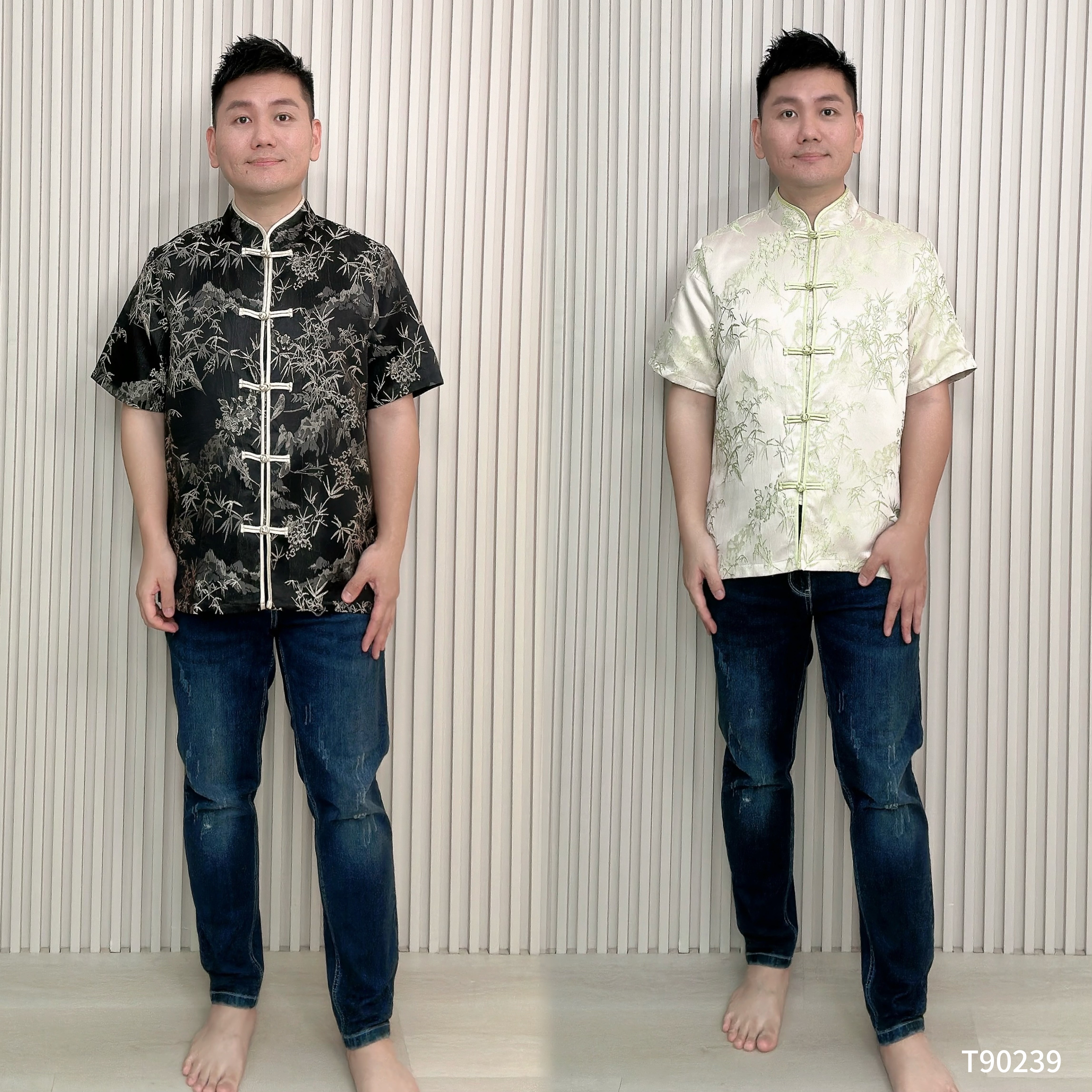 【LBP GXFC 独家新年系列 - 金光叶影】新中式国风盘扣立领设计唐装上衣 (T90239)-La'Belle Fashion Boutique Sdn Bhd