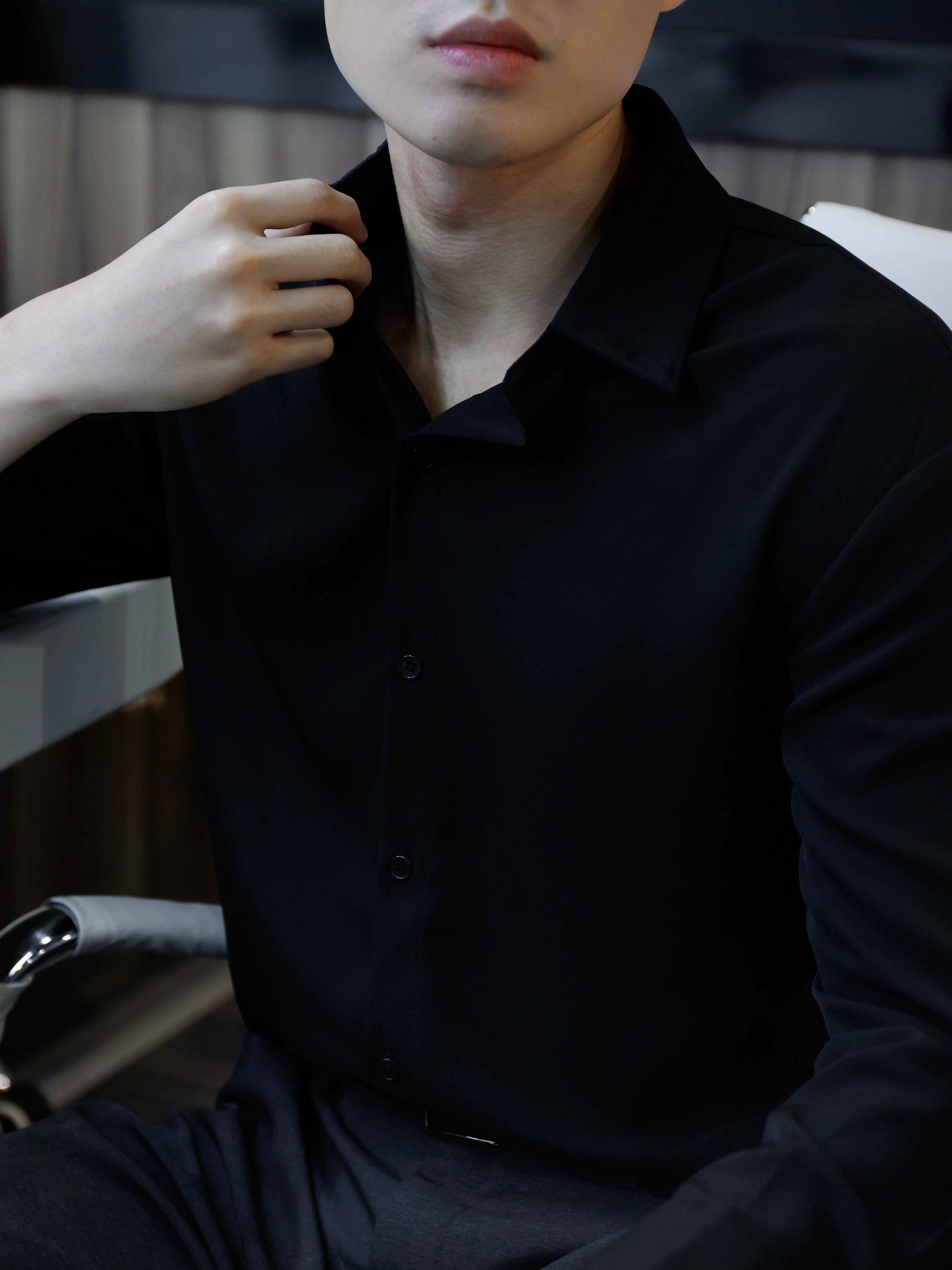 【STICKMEN】Elite 高级感纯色透气长袖上衣 (SM100102 BLACK)-La'Belle Fashion Boutique Sdn Bhd