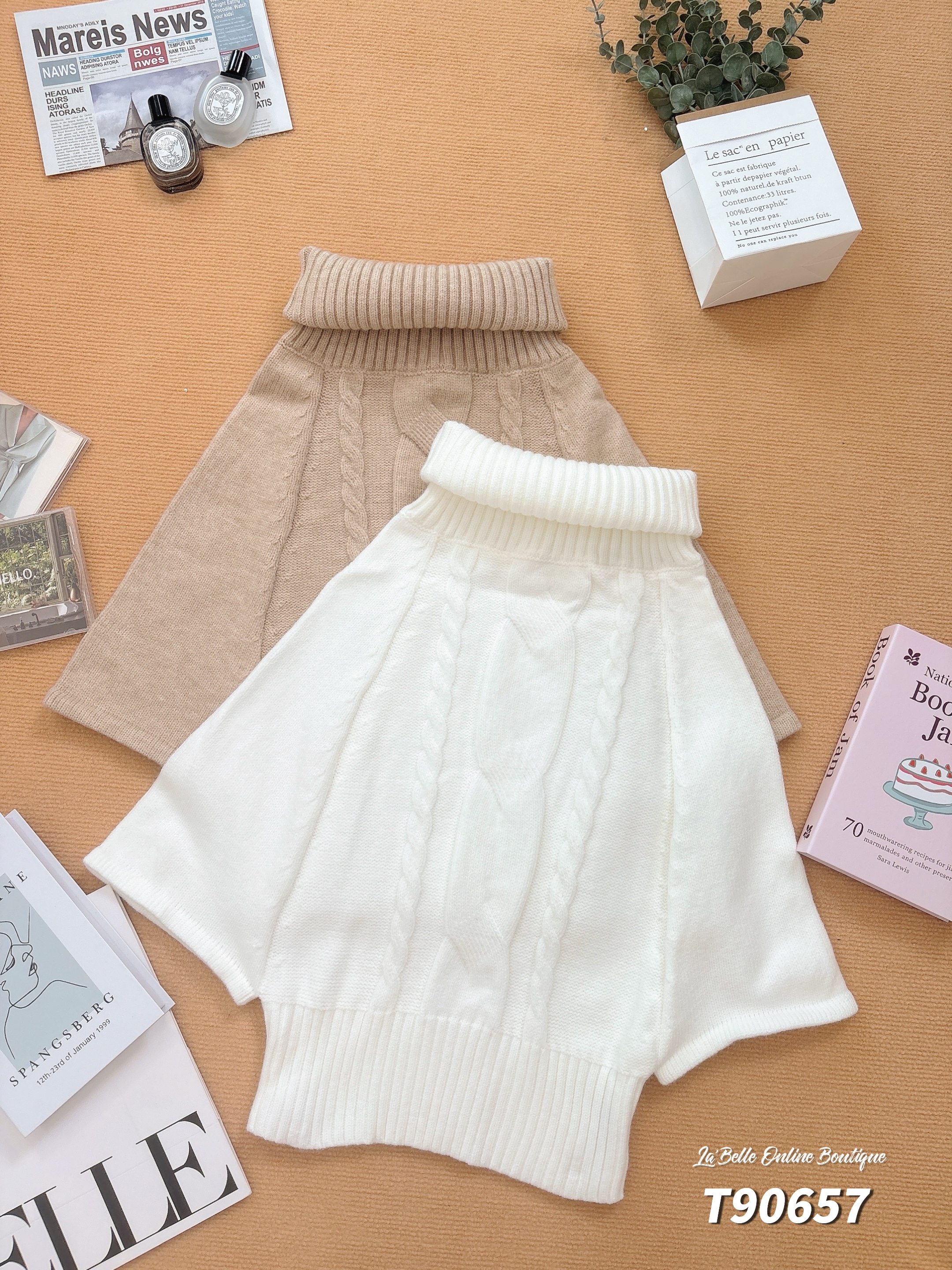 秋冬休闲宽松高领设计上衣 （T90657）