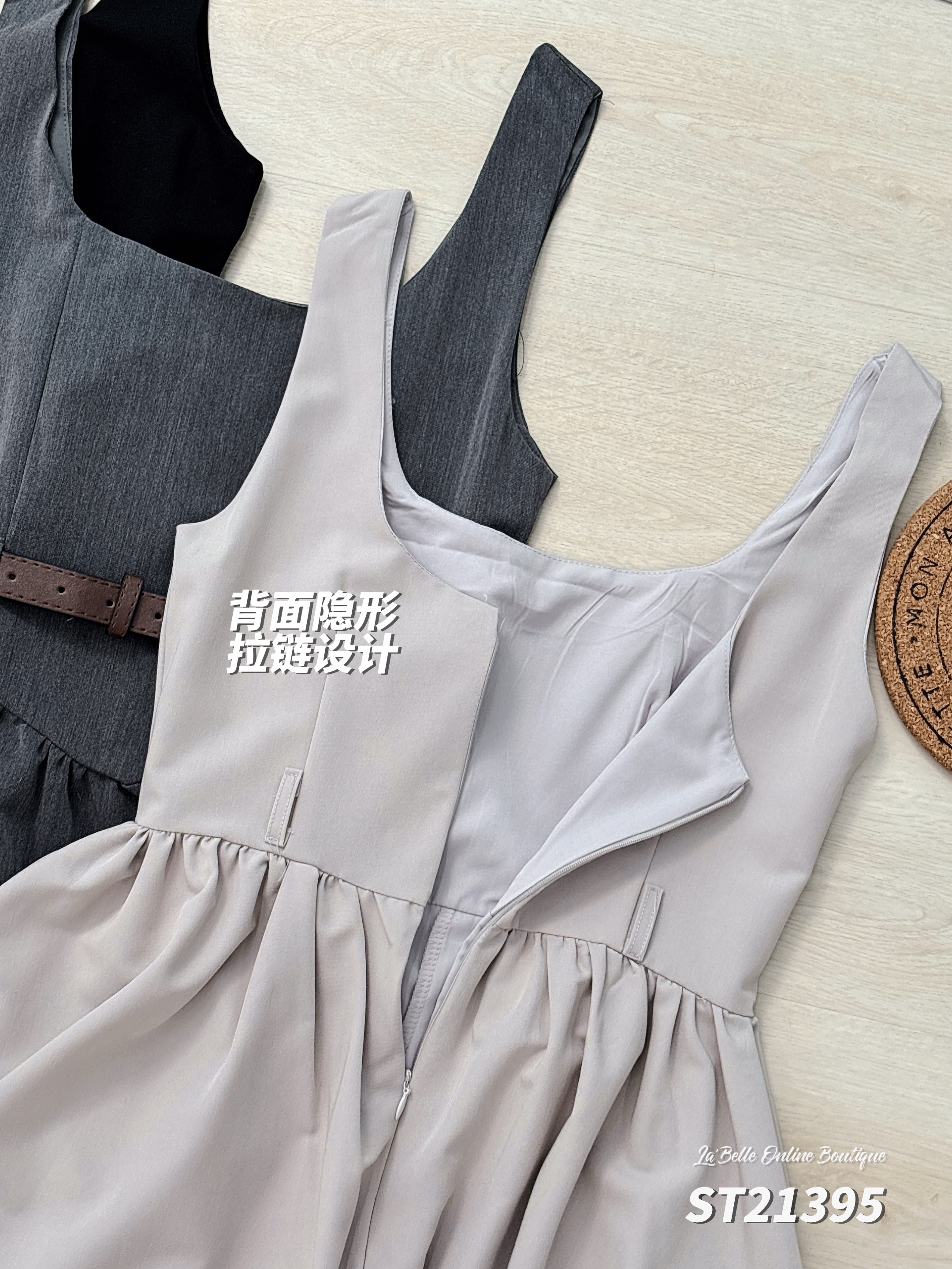 简约休闲风连身裤裙（ST21395）