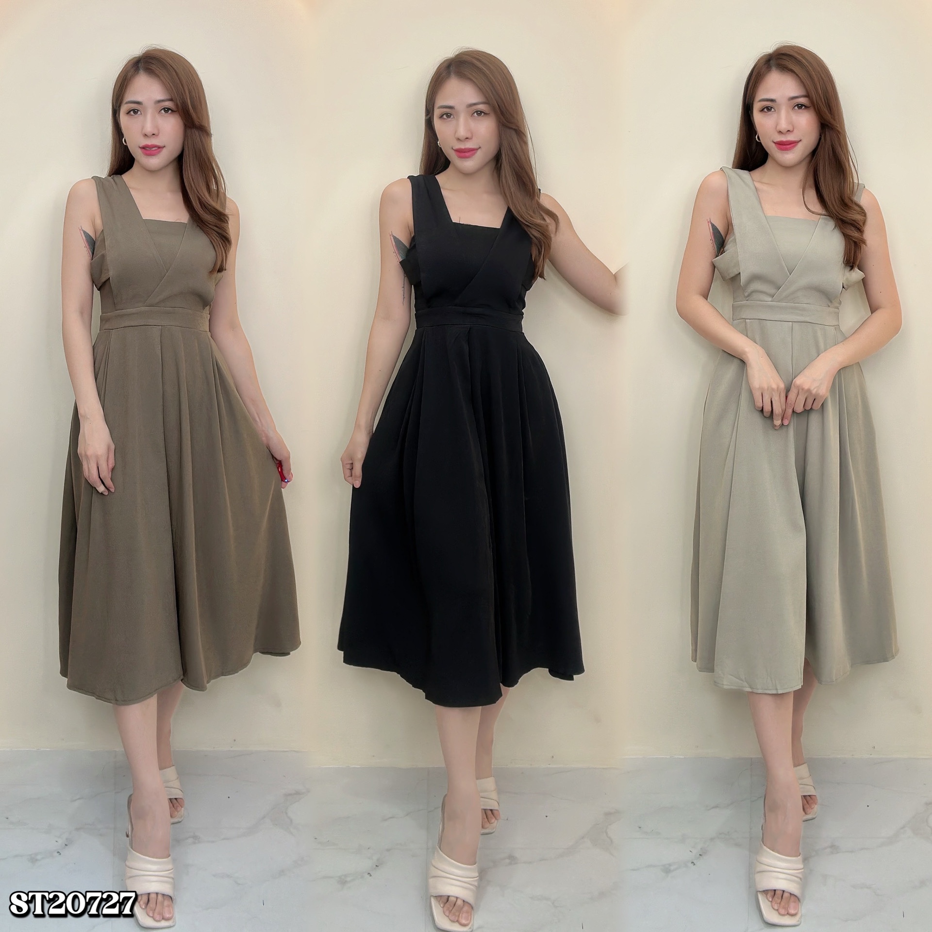 时尚气质设计感连身裙（ST20727）-特价