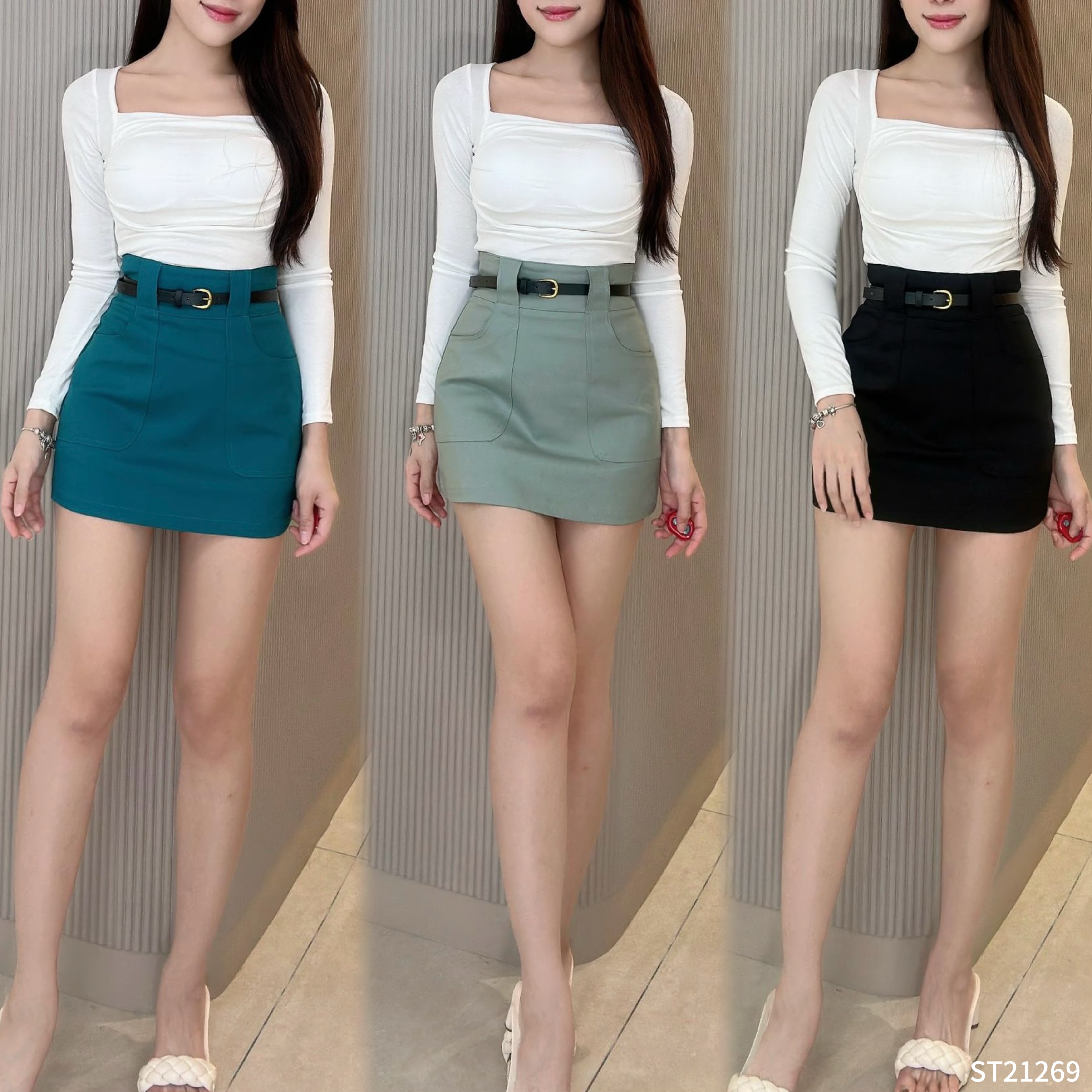 【LBP独家】时尚精致A字包臀高腰裤裙 (ST21269)-La'Belle Fashion Boutique Sdn Bhd