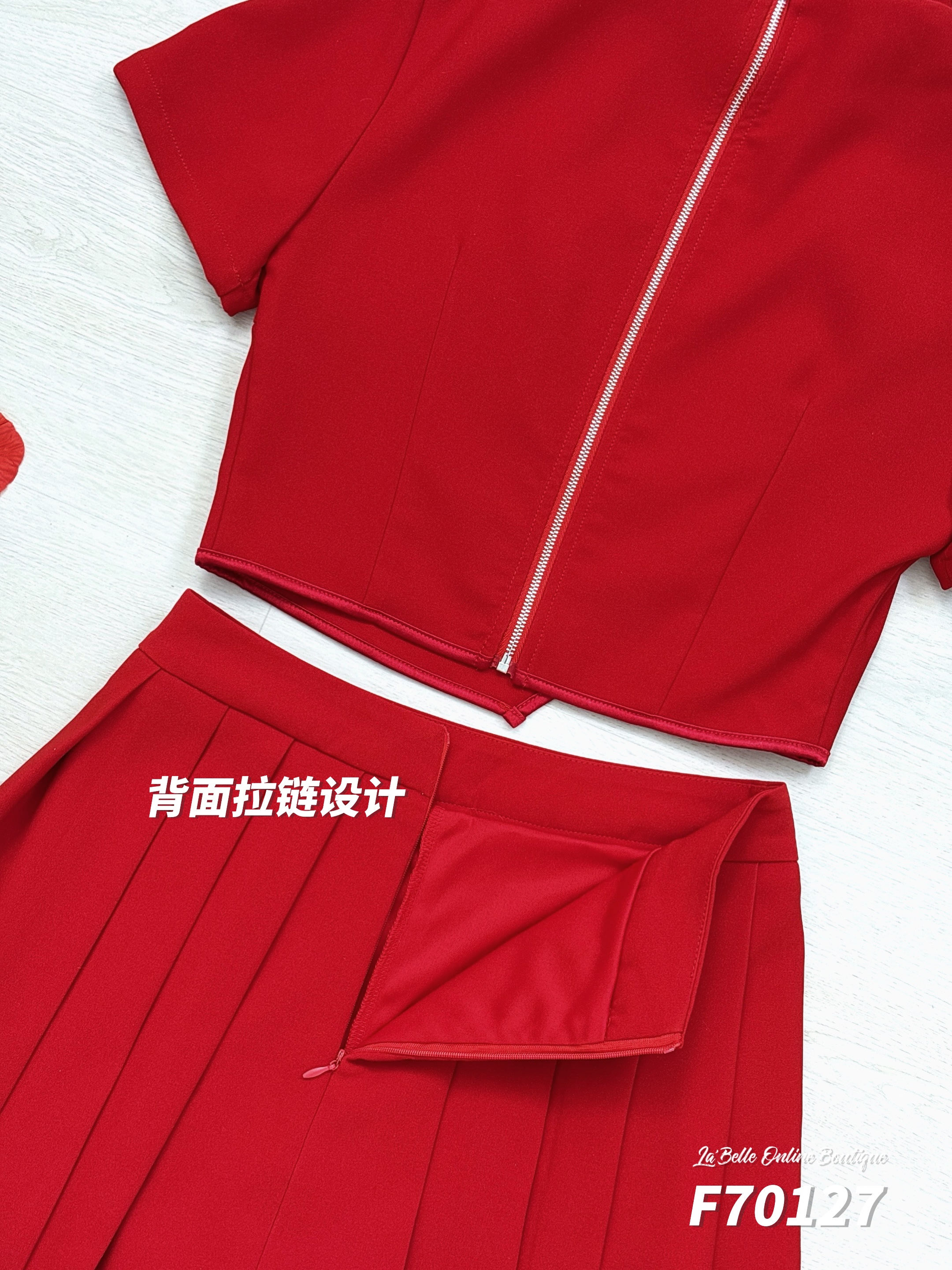 【LBP亲子系列-红运当头】时尚新中式旗袍两件套【妈妈款】(F70127)-La'Belle Fashion Boutique Sdn Bhd