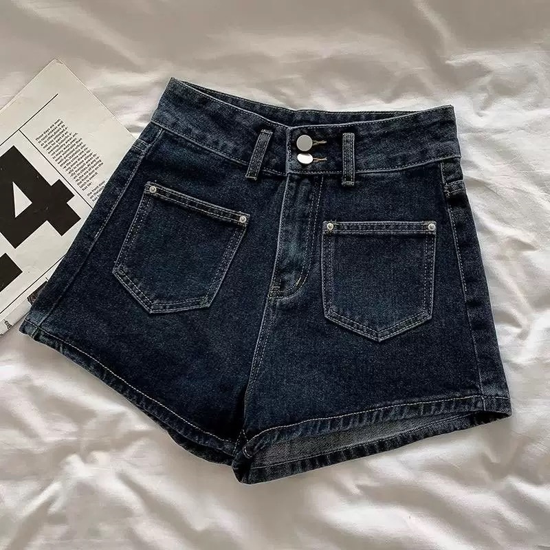 【预购PRE-ORDER】小众简约双扣设计阔腿高腰短裤 (J3590)