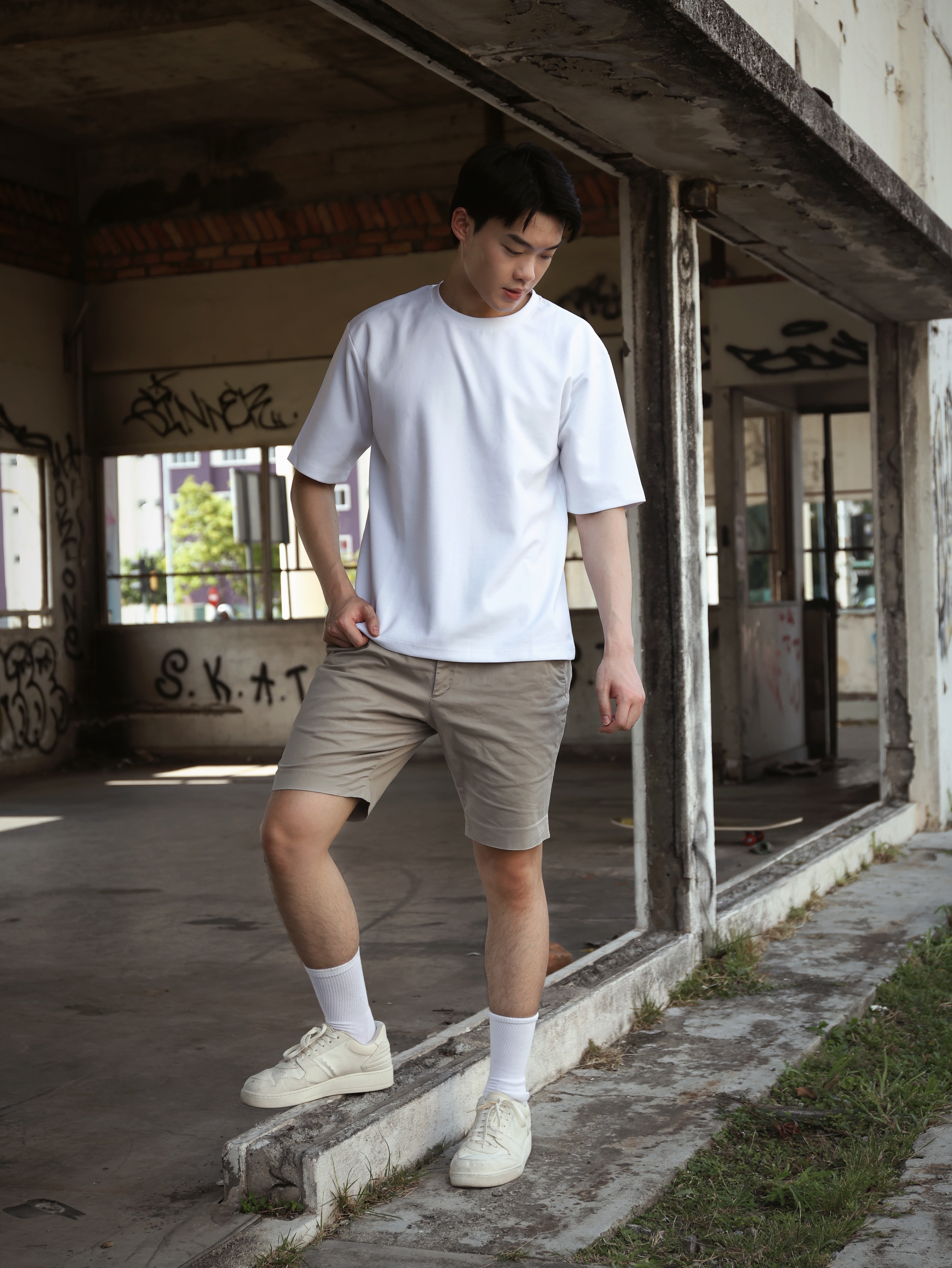 【STICKMEN】舒适圆领宽松OverSize上衣（SM100101 WHITE）