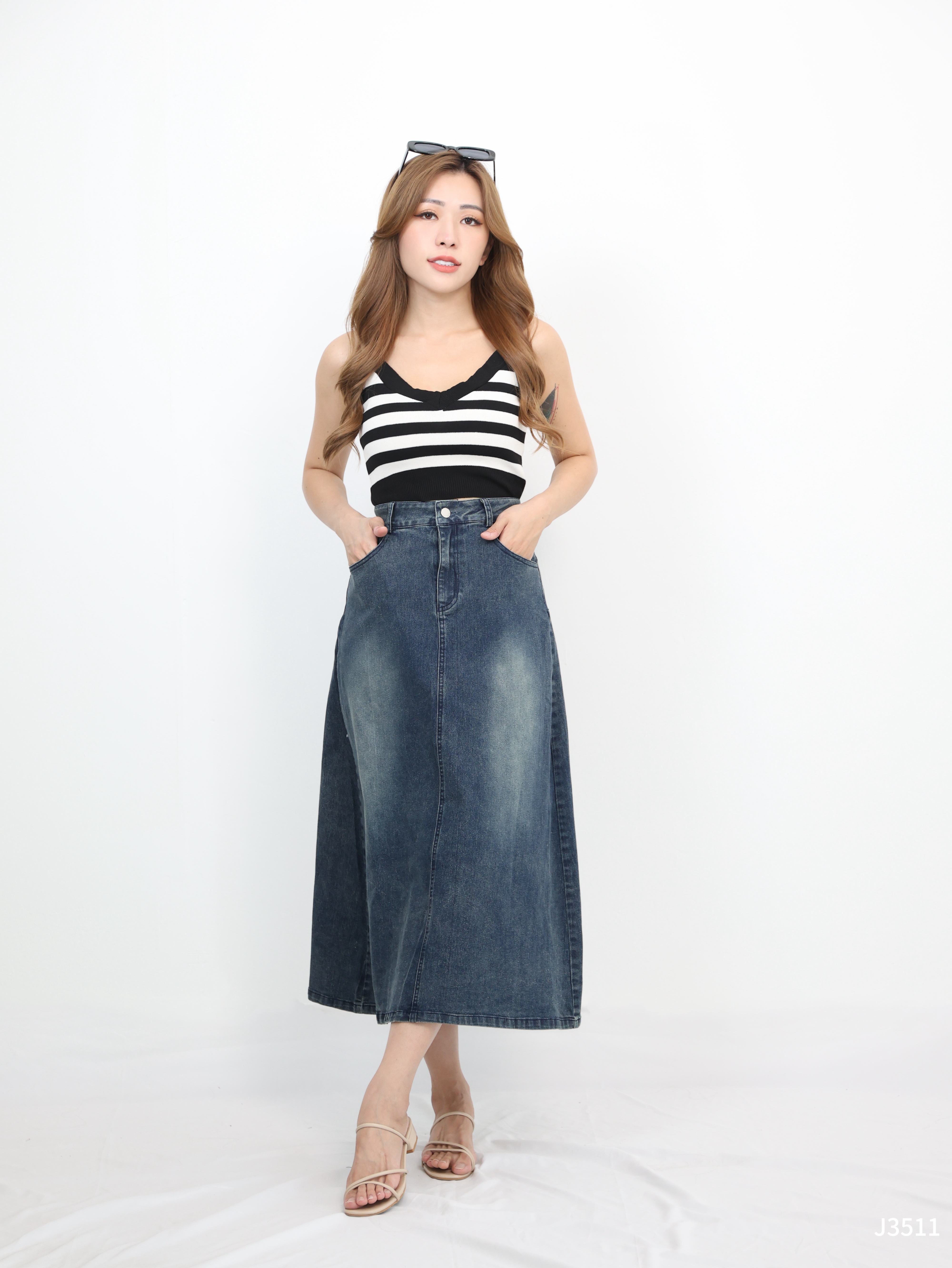 【LBP独家】百搭显瘦A字半身裙 (J3511)-La'Belle Fashion Boutique Sdn Bhd