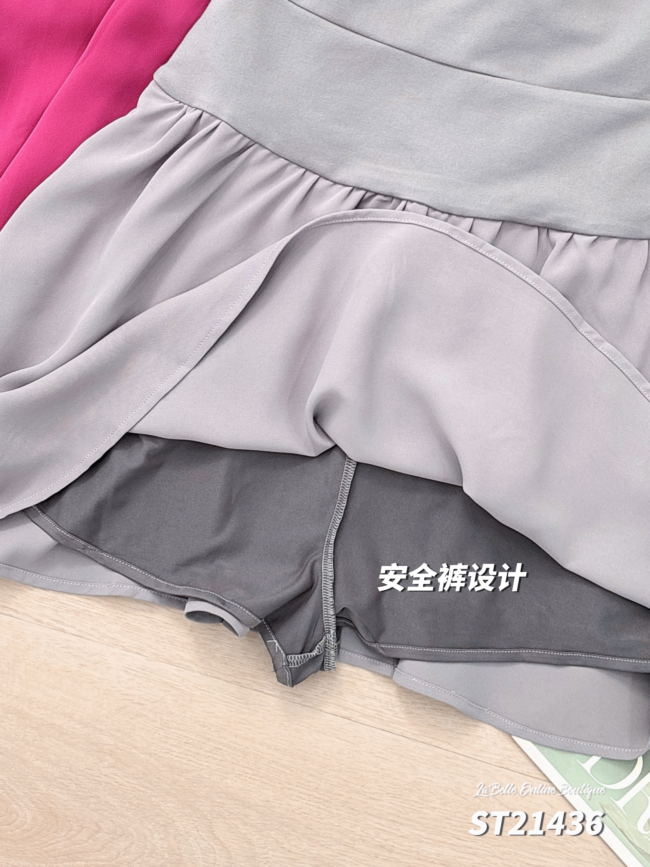 【LBP独家】时尚甜美褶皱设计吊带连身裤裙 (ST21436)