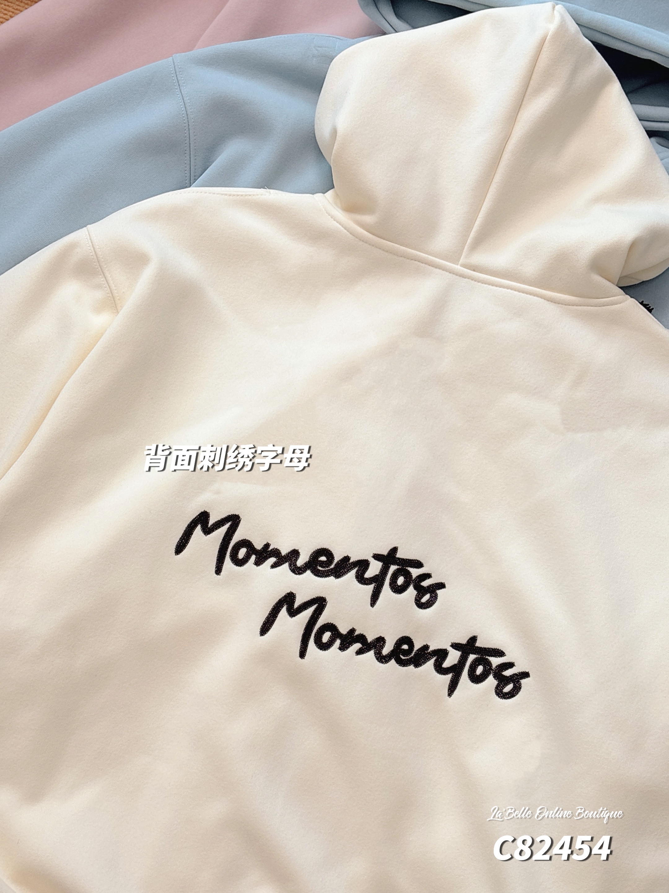 休闲字母刺绣连帽长袖上衣/外套  (C82454)