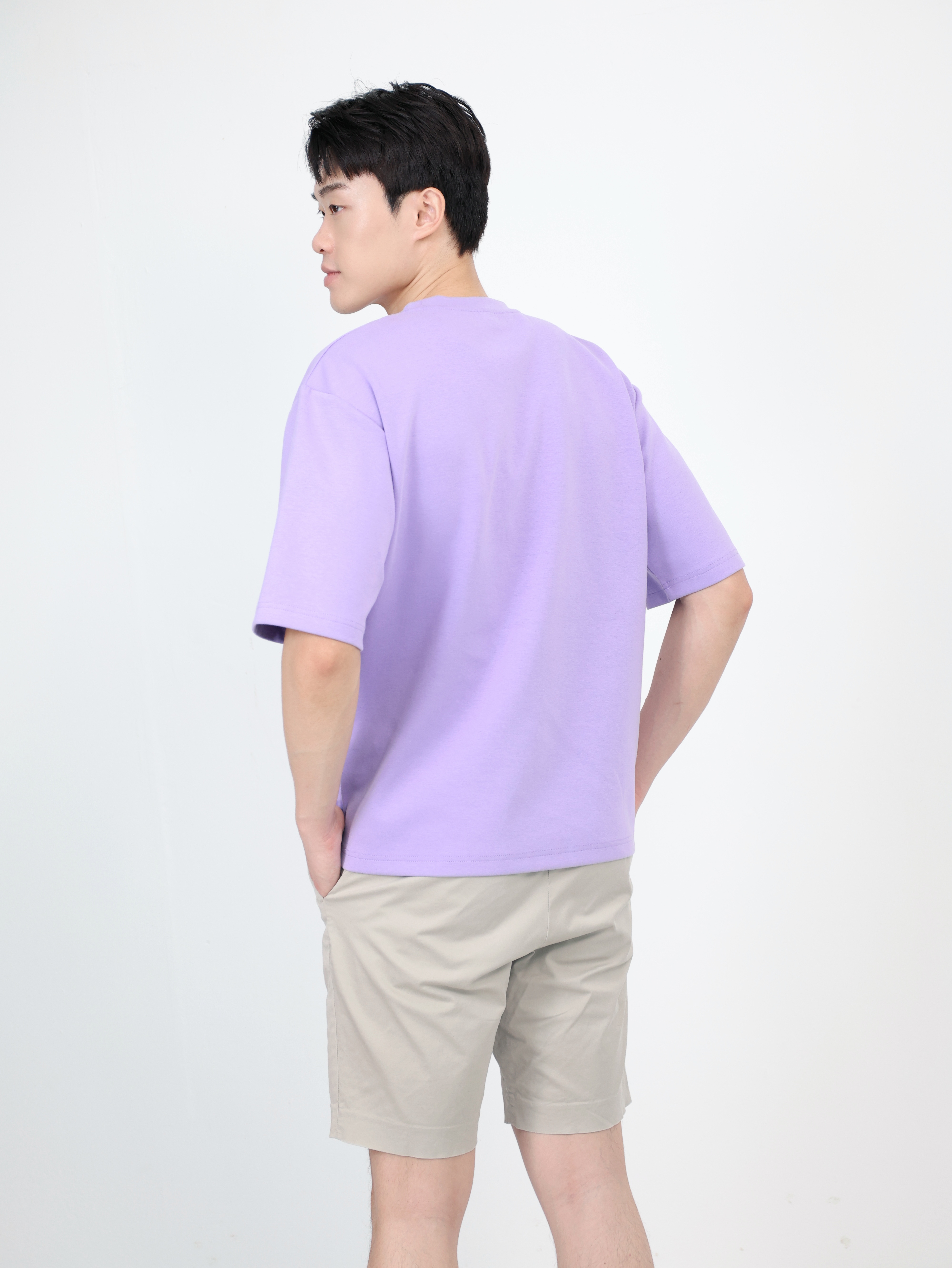 【STICKMEN】舒适圆领宽松OverSize上衣（SM100101 PURPLE）