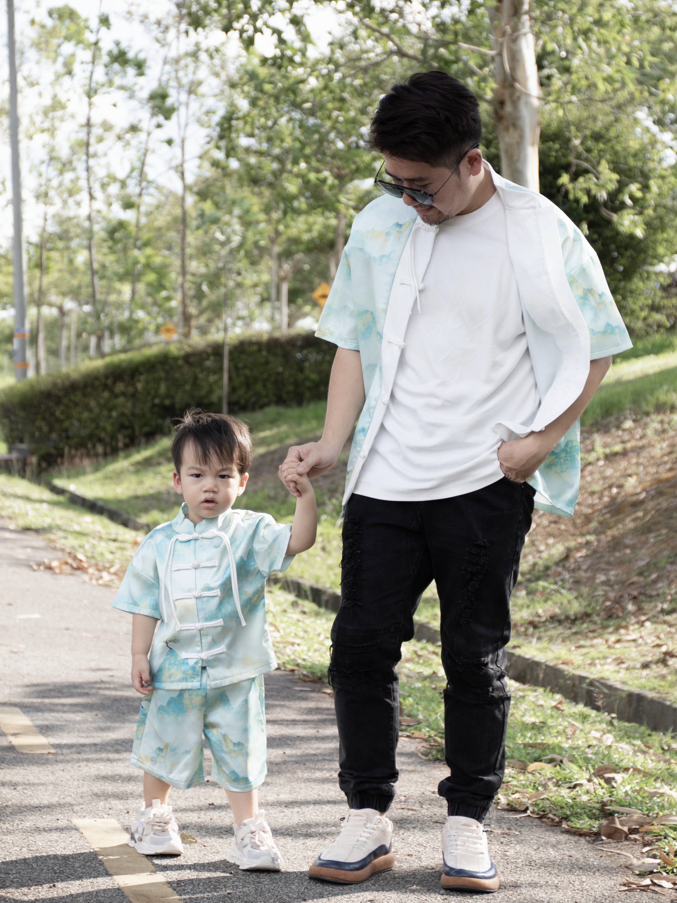 【LBP亲子系列】远山黛国风盘扣设计唐装两件套（F70108-儿子款）