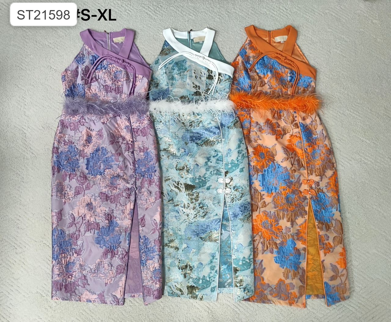 【春暖花开】【LBP 独家新年系列】高级感刺绣设计旗袍两件套 (ST21598)