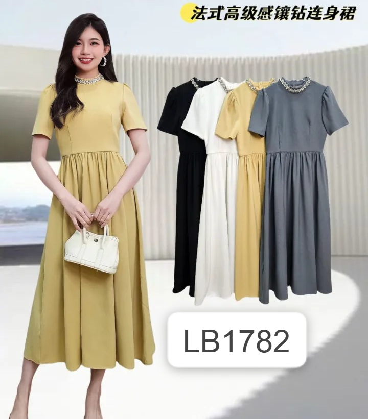 法式高级感镶钻连身裙 (LB1782)