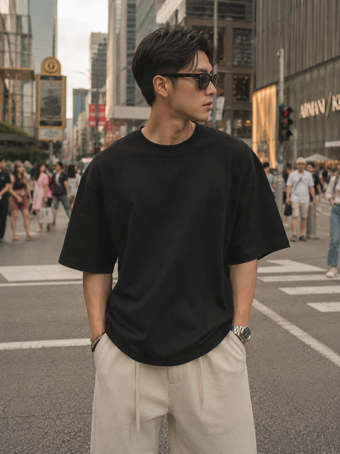 【STICKMEN】Essential 舒适圆领宽松OverSize上衣（SM100101 BLACK）