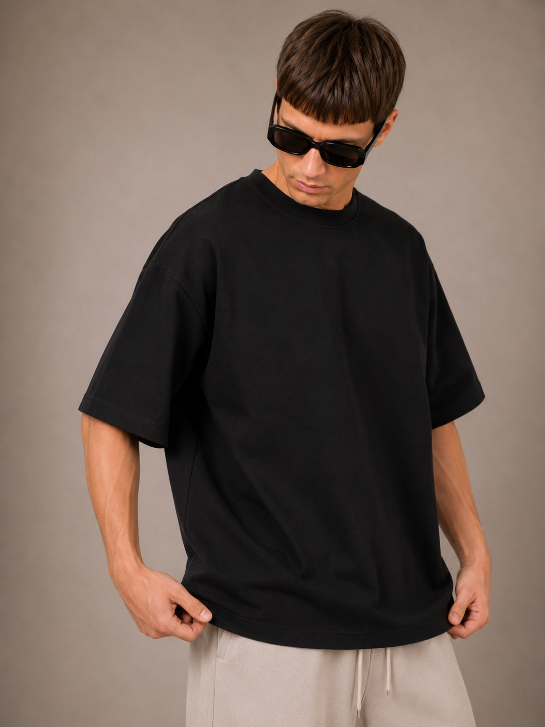 【STICKMEN】Essential 舒适圆领宽松OverSize上衣（SM100101 BLACK）