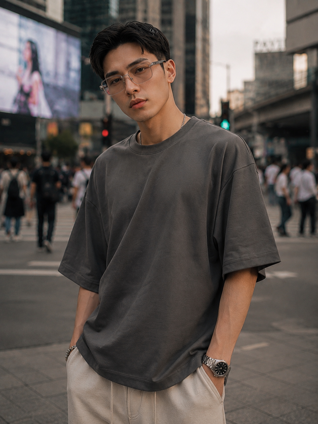 【STICKMEN】Essential 舒适圆领宽松OverSize上衣（SM100101 GREY）
