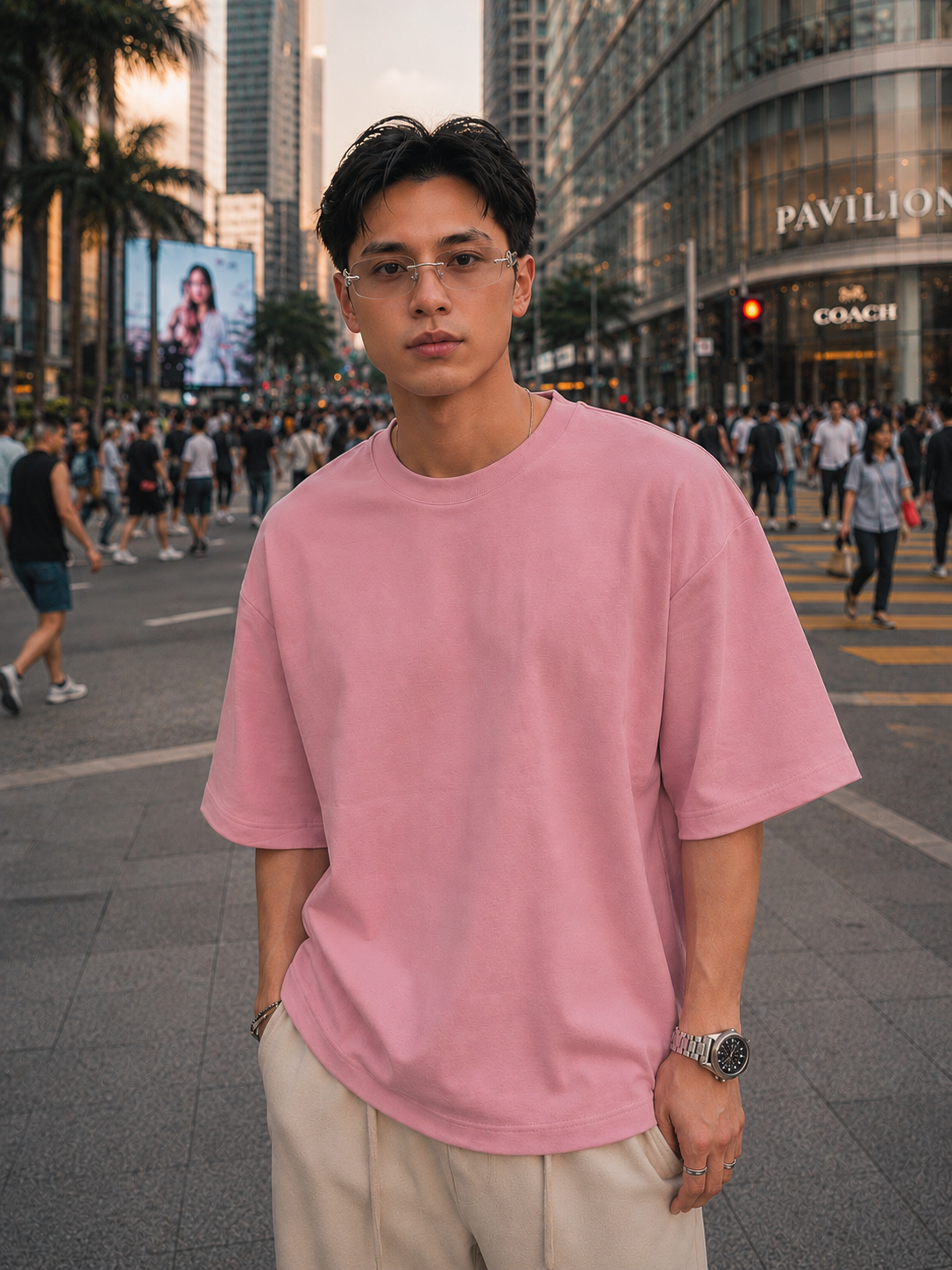 【STICKMEN】Essential 舒适圆领宽松OverSize上衣（SM100101 PINK）