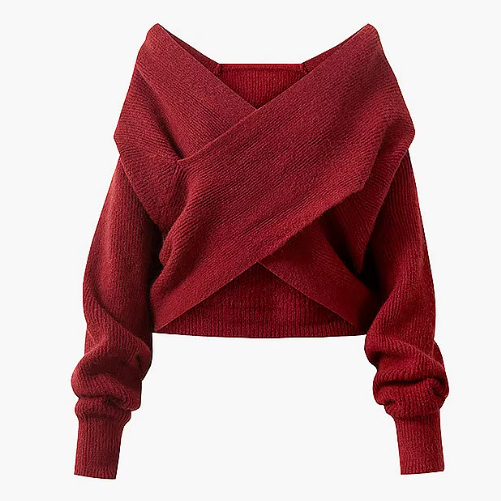 【單件/套裝】氛圍感穿搭小香風紅色毛衣+黑色洋裝兩件套裝