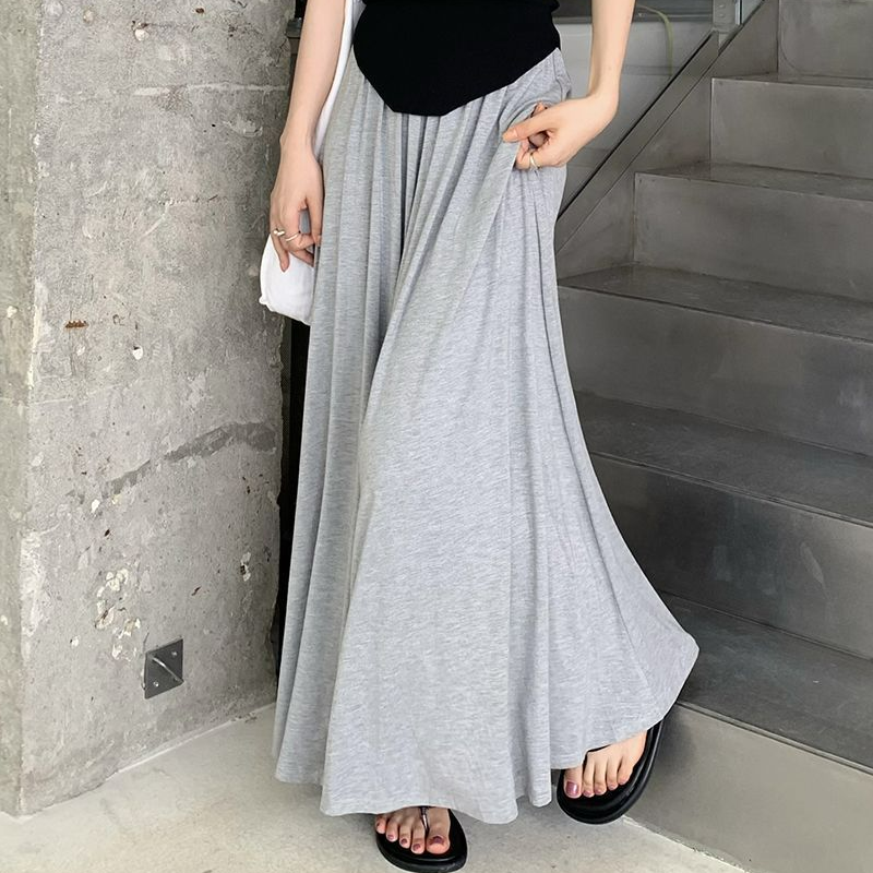 托腹冰絲莫代爾外穿薄款寬鬆加長版防曬孕婦裙褲