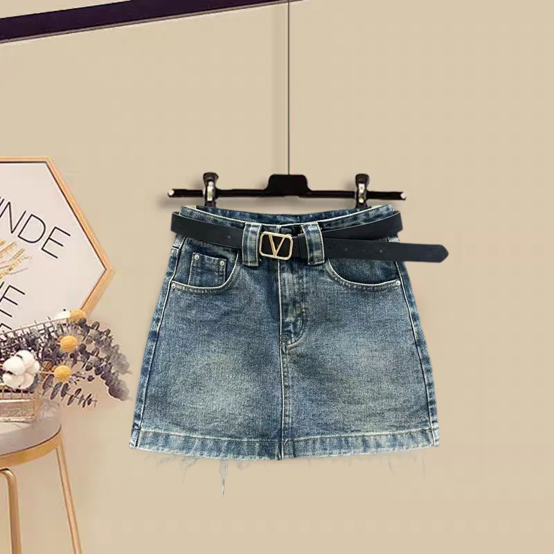 【單件/套裝】韓版百搭襯衫背心顯瘦牛仔裙三件套裝