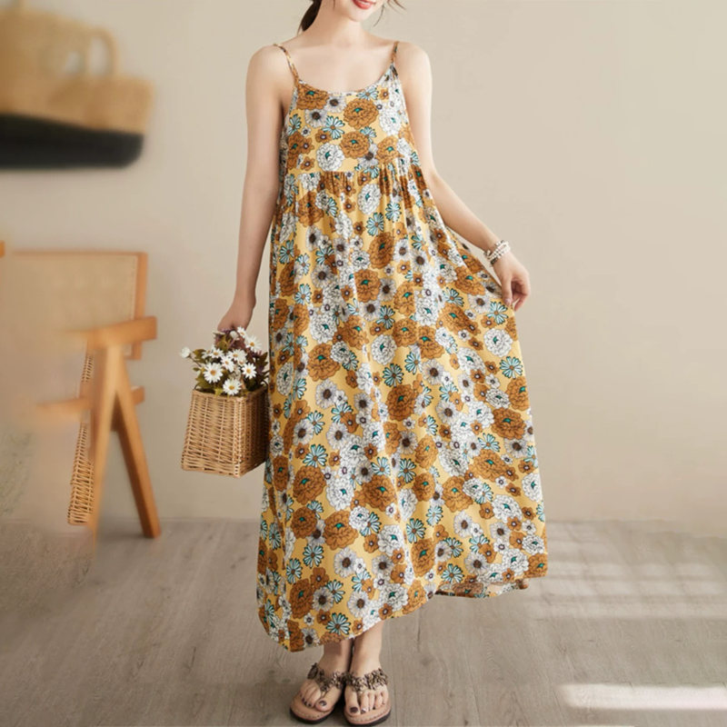 復古清新甜美寬鬆顯瘦背心A字套頭洋裝