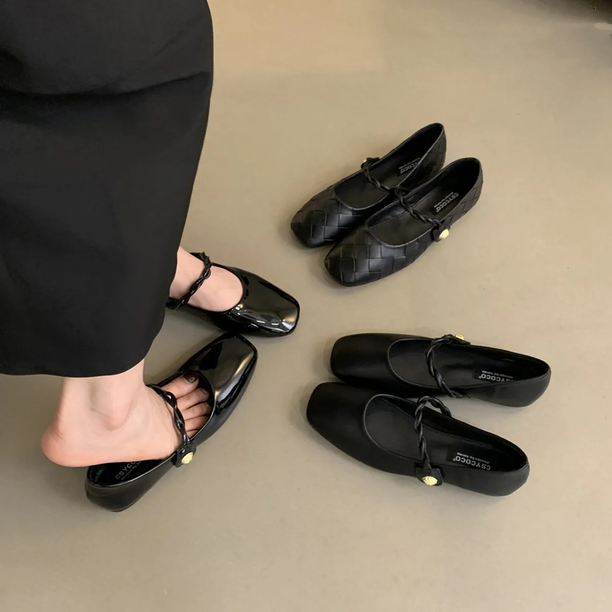 韓版復古溫柔仙女軟平底瑪麗珍圓頭淺口單鞋-Cicichill