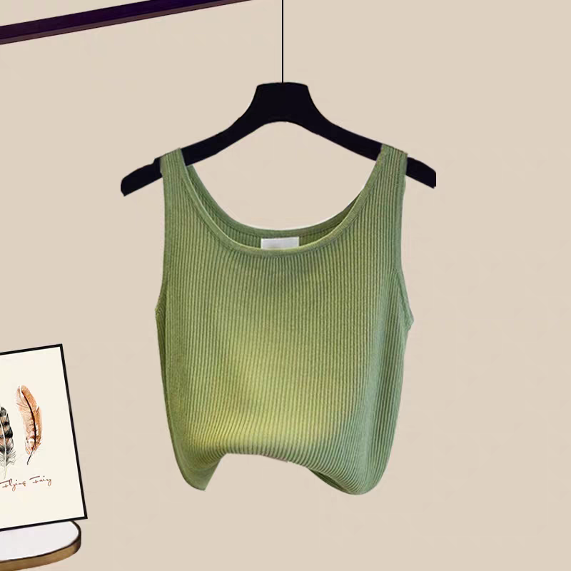 【單件/套裝】溫柔系穿搭韓版百搭襯衫+氣質背心+顯瘦牛仔裙三件套