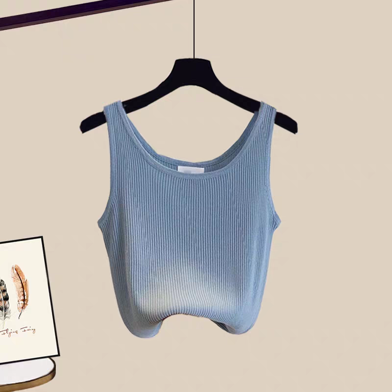 【單件/套裝】溫柔系穿搭韓版百搭襯衫+氣質背心+顯瘦牛仔裙三件套