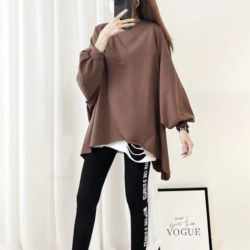 秋季大碼多巴胺寬鬆休閒顯瘦不規則衛衣