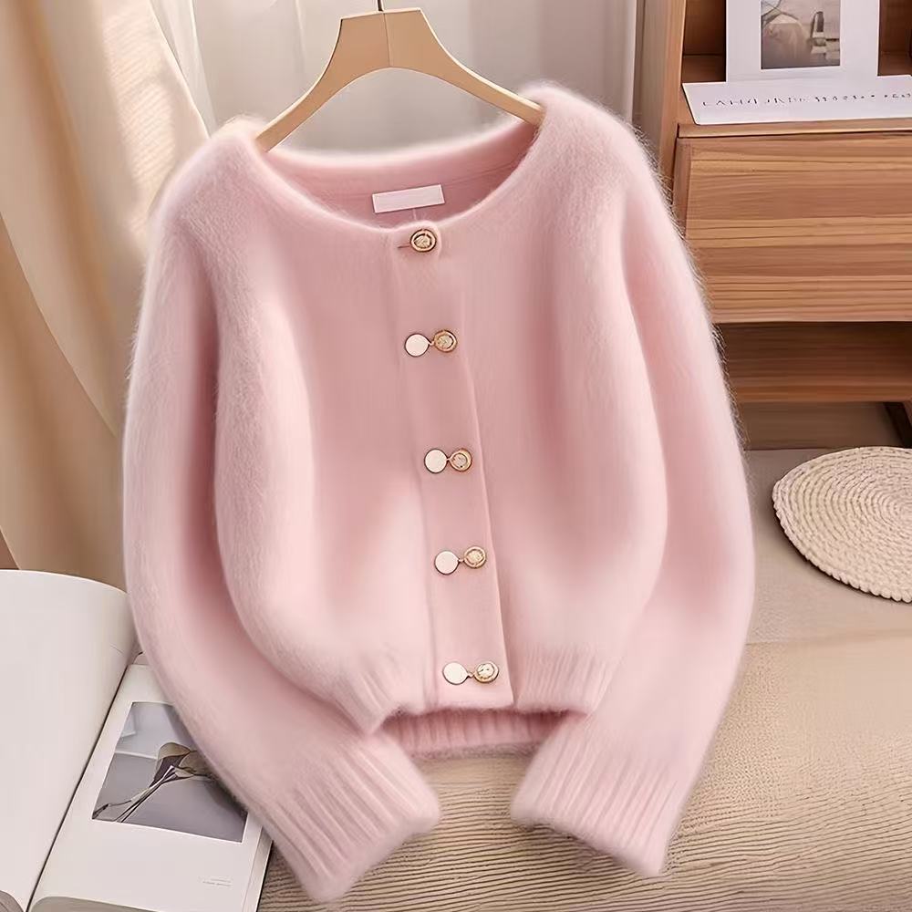 新中式溫柔軟糯慵懶風輕奢百搭高級感加厚毛衣外套