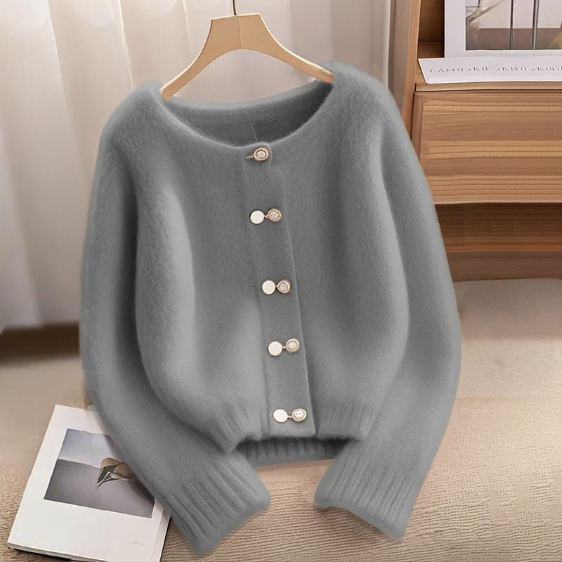 新中式溫柔軟糯慵懶風輕奢百搭高級感加厚毛衣外套