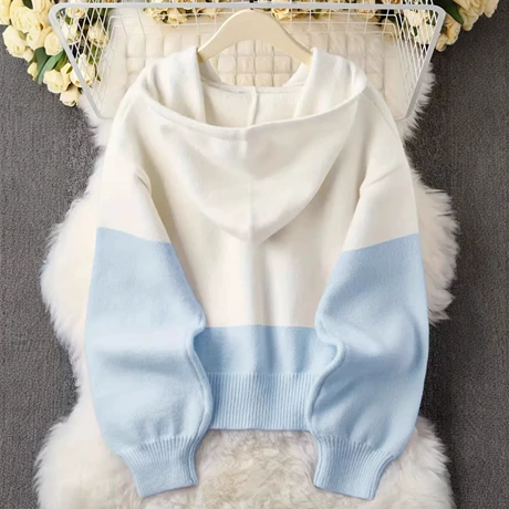 寬鬆連帽毛衣外套外搭加厚羊毛針織開衫