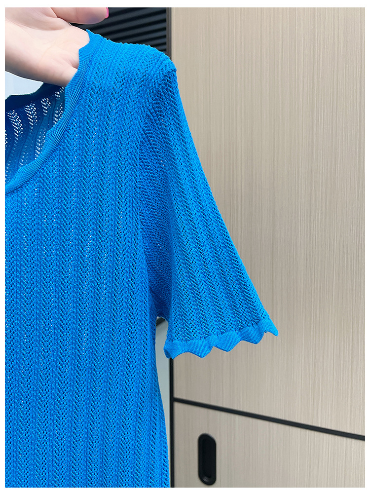 商品详情图_实拍！实拍！有大图！2025夏季蓝色镂空波浪边冰