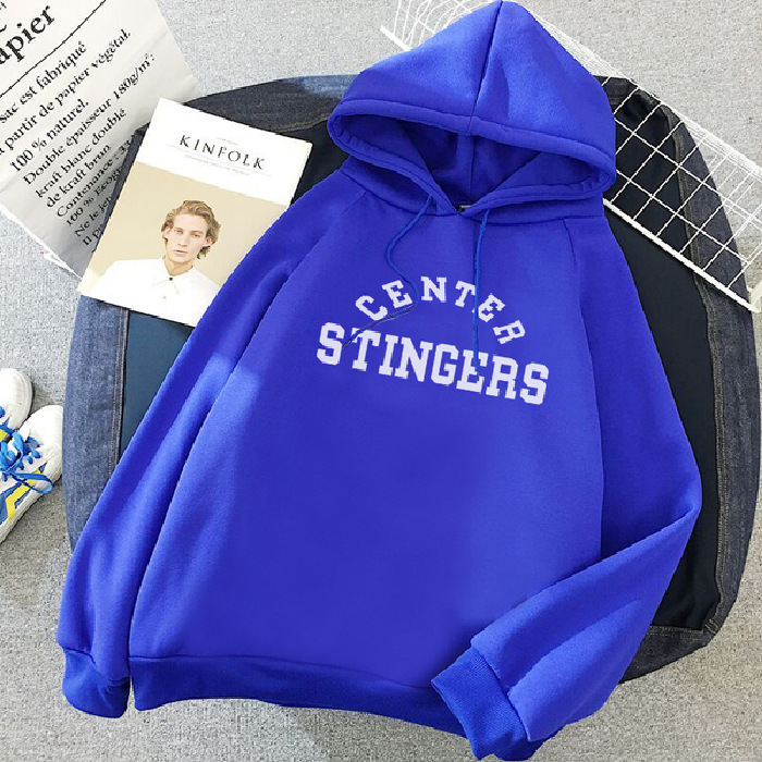 大碼韓版字母印花刷毛加厚寬鬆雙層休閑連帽T