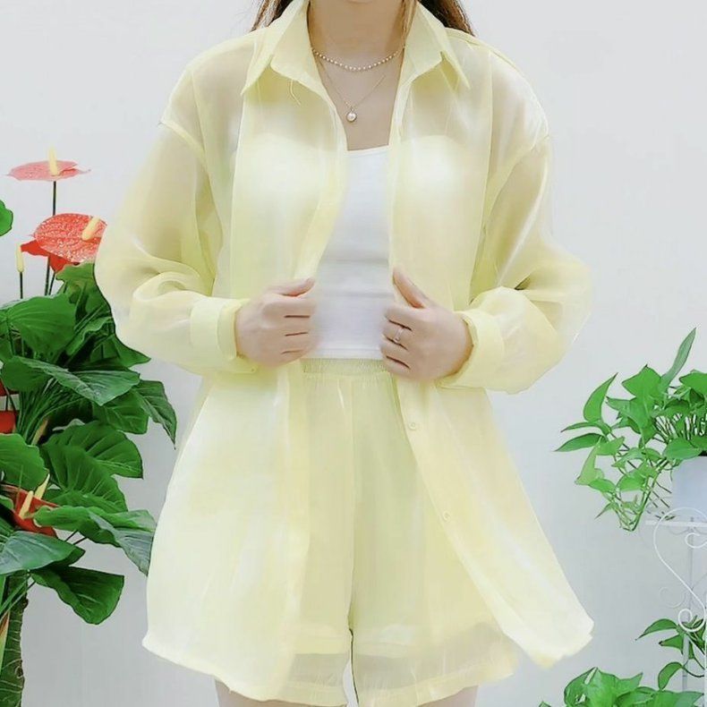 防曬衣冰絲透氣開衫外套長袖薄款雪紡襯衫