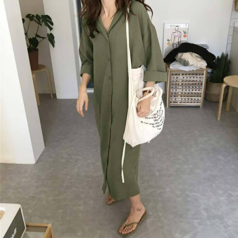 韓國chic寬鬆系帶收腰襯衫風衣外套（5色5碼）