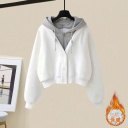 白色加絨衛衣/單件