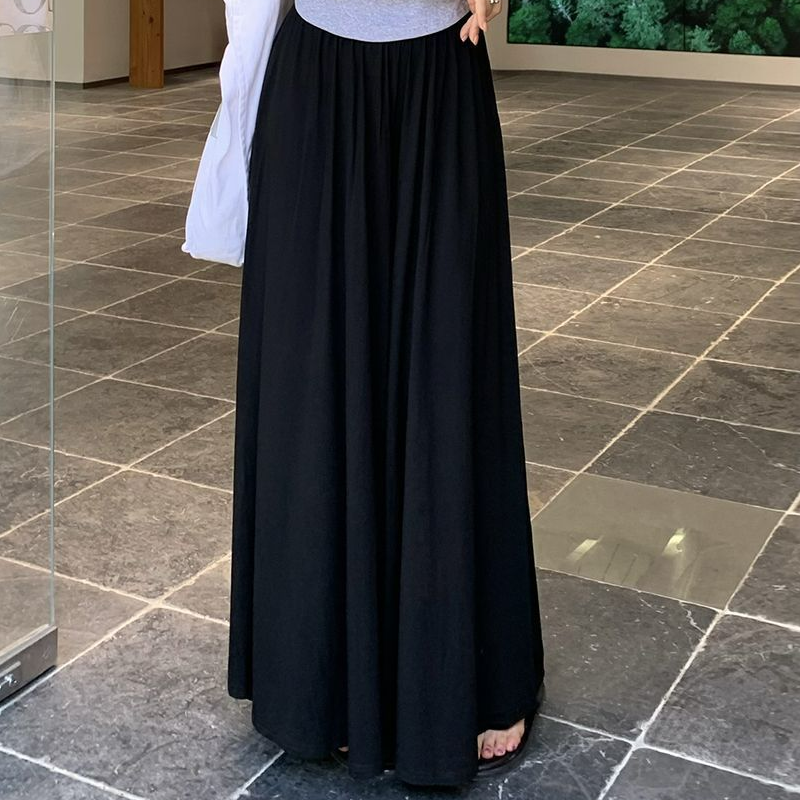 托腹冰絲莫代爾外穿薄款寬鬆加長版防曬孕婦裙褲