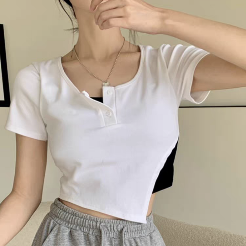 【單件/套裝】酷鹽系休閒時尚短袖+運動闊腿褲兩件套裝