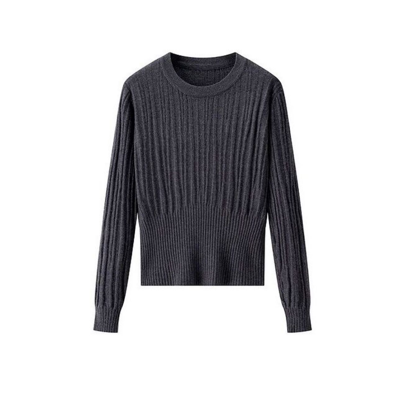 【單件/套裝】收腰顯瘦圓領時尚減齡針織毛衣+高腰半身長裙兩件套裝