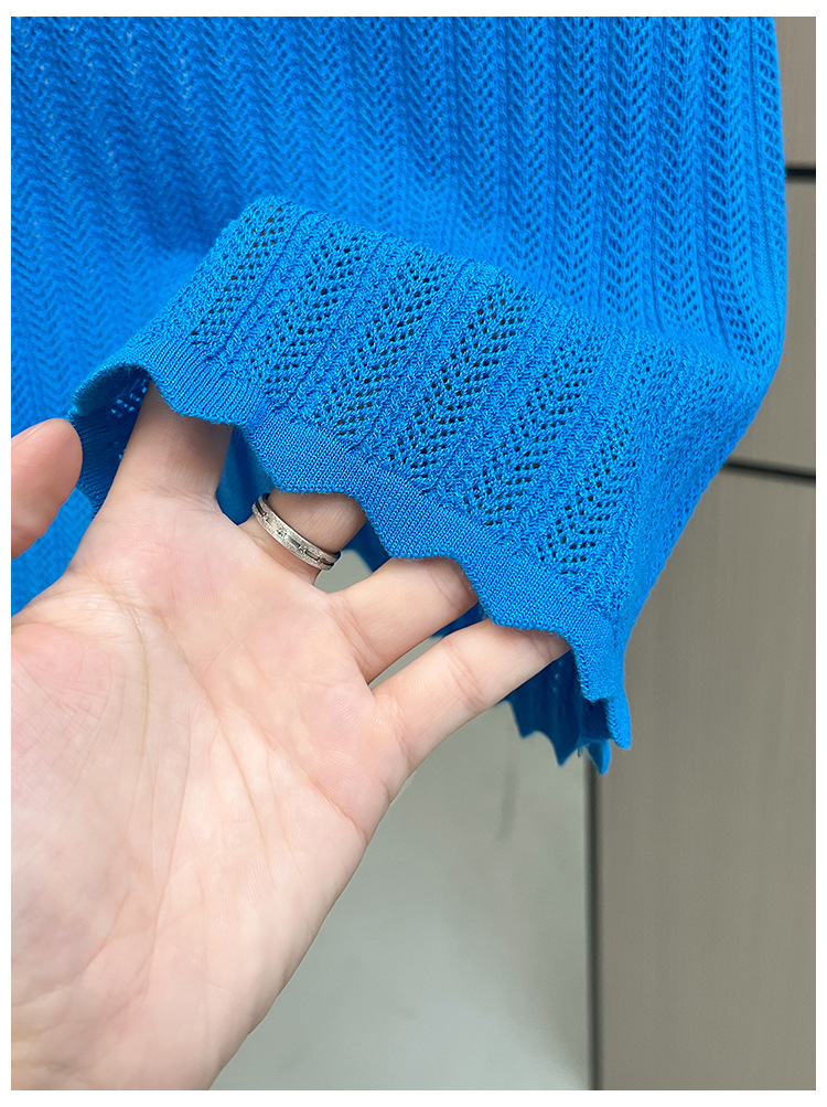 商品详情图_实拍！实拍！有大图！2025夏季蓝色镂空波浪边冰