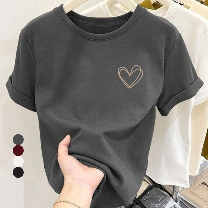 正肩純棉時尚簡約百搭減齡顯瘦短袖T恤