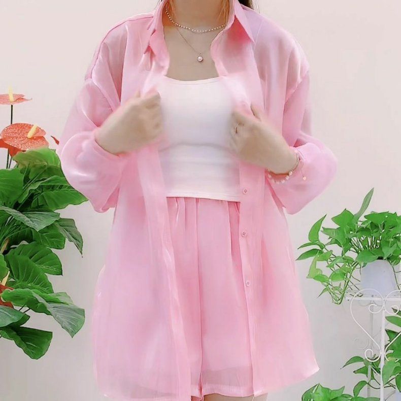 防曬衣冰絲透氣開衫外套長袖薄款雪紡襯衫