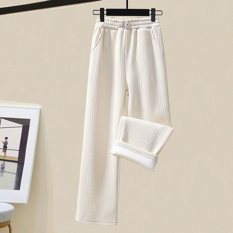 【單件/整套】奶糯風假兩件連帽衛衣+休閒運動闊腿褲兩件套裝